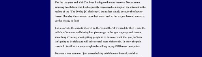 Cold water showers, beards and accidental health